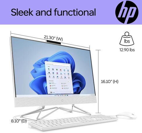 HP 24 Newest Daily All-in-One, 23.8" FHD 1920 * 1080, Intel Core i3-1115G4, 16GB RAM, 2TB SSD, Wi-Fi, Wired KB & Mouse, SD Card Reader, Webcam, Windows 11 Home, White with 64GB USB Flash Drive Bundle in Saudi Arabia