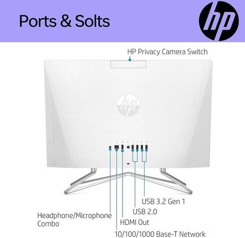 HP 24 Newest Daily All-in-One, 23.8" FHD 1920 * 1080, Intel Core i3-1115G4, 16GB RAM, 2TB SSD, Wi-Fi, Wired KB & Mouse, SD Card Reader, Webcam, Windows 11 Home, White with 64GB USB Flash Drive Bundle in Saudi Arabia