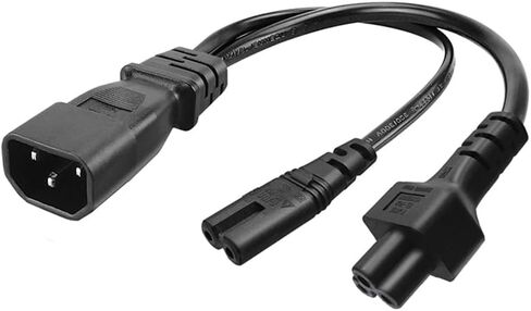 0.32M/1FT C14 إلى C5+5-15R Y سلك قابس طاقة مقسم، IEC32C0 14 قابس إلى المقبس القياسي الأمريكي، سلك طاقة C14 إلى C5 in Kuwait