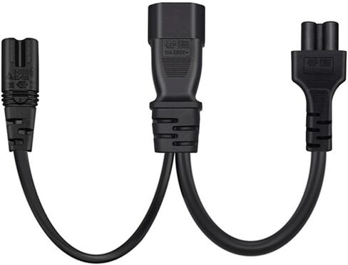 0.32M/1FT C14 إلى C5+5-15R Y سلك قابس طاقة مقسم، IEC32C0 14 قابس إلى المقبس القياسي الأمريكي، سلك طاقة C14 إلى C5 in Kuwait