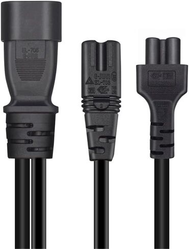 0.32M/1FT C14 إلى C5+5-15R Y سلك قابس طاقة مقسم، IEC32C0 14 قابس إلى المقبس القياسي الأمريكي، سلك طاقة C14 إلى C5 in Kuwait
