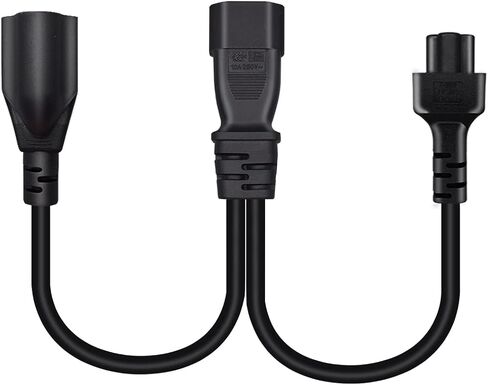 0.32M/1FT C14 إلى C5+5-15R Y سلك قابس طاقة مقسم، IEC32C0 14 قابس إلى المقبس القياسي الأمريكي، سلك طاقة C14 إلى C5 in Kuwait