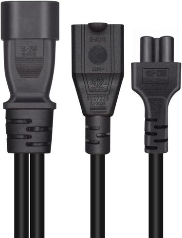 0.32M/1FT C14 إلى C5+5-15R Y سلك قابس طاقة مقسم، IEC32C0 14 قابس إلى المقبس القياسي الأمريكي، سلك طاقة C14 إلى C5 in Kuwait