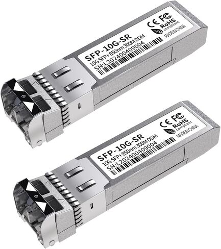 وحدة 4Pack 10G SFP+ LC، جهاز إرسال واستقبال إيثرنت متعدد الأوضاع 10GBase-SR، 850nm MMF يصل إلى 400 متر - متوافق مع Cisco، Meraki، Ubiquiti، Mikrotik، Netgear، HPE، TP-Link، Aruba والمزيد in Saudi Arabia