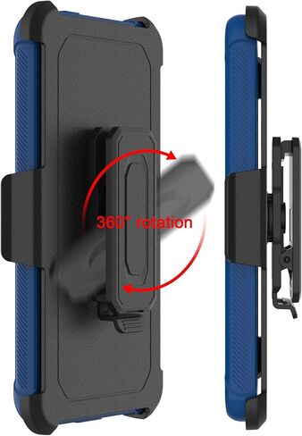 for Galaxy A11 Case with Soft TPU Screen Protector, [Holster Series] Full Body Heavy Duty Armor Protective Phone Cover with Kickstand Belt Clip Case for Samsung Galaxy A11 (Navy) in Saudi Arabia