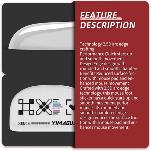 YIMAGUJRX زلاجات ماوس زجاجية لـ Logitech G Pro X Superlight، أسرع وأنعم أقدام فأرة، بداية سريعة، مجموعة تحديد المواقع الدقيقة (مطبوعات بيضاء) in Kuwait