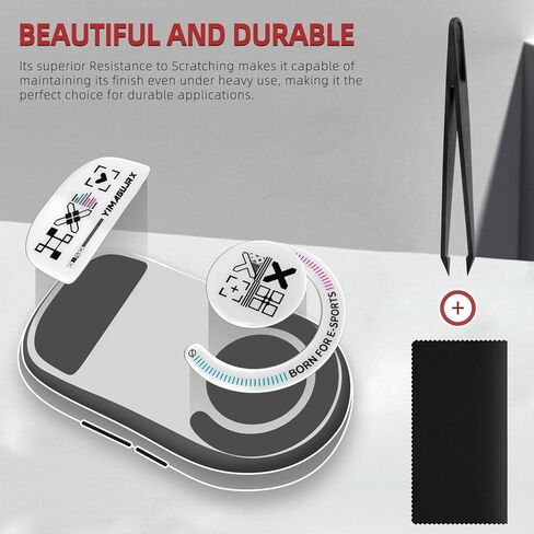 YIMAGUJRX زلاجات ماوس زجاجية لـ Logitech G Pro X Superlight، أسرع وأنعم أقدام فأرة، بداية سريعة، مجموعة تحديد المواقع الدقيقة (مطبوعات بيضاء) in Kuwait