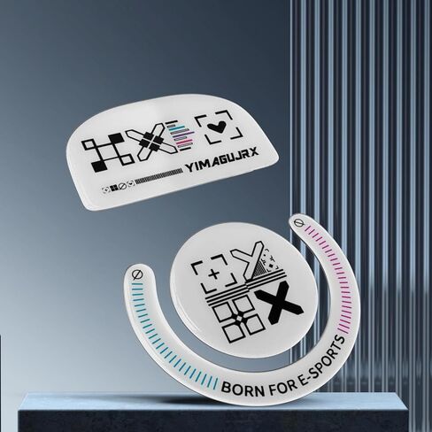 YIMAGUJRX زلاجات ماوس زجاجية لـ Logitech G Pro X Superlight، أسرع وأنعم أقدام فأرة، بداية سريعة، مجموعة تحديد المواقع الدقيقة (مطبوعات بيضاء) in Kuwait