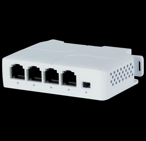 موسع PoE ذو 4 منافذ جيجابت مع 1 PoE في 3 PoE Out، مكرر PoE 4 قنوات يدعم IEEE802.3af/at بسرعة 100 ميجابت في الثانية، يمتد 100 متر (328 قدمًا)، مكرر الطاقة عبر إيثرنت، شبكة محلية ظاهرية (VLAN)، حامل على الحائط والسكك الحديدية in Saudi Arabia