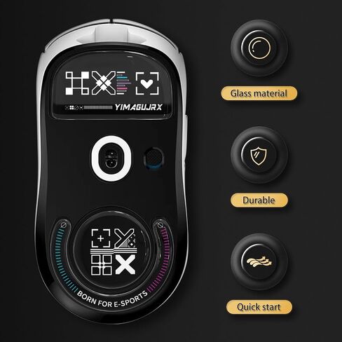 YIMAGUJRX Glass Mouse Skates for Logitech G Pro X Superlight,Fastest and Smoothest Mouse Feet,Fast Start,Precise Positioning Kit (White Prints) in Saudi Arabia
