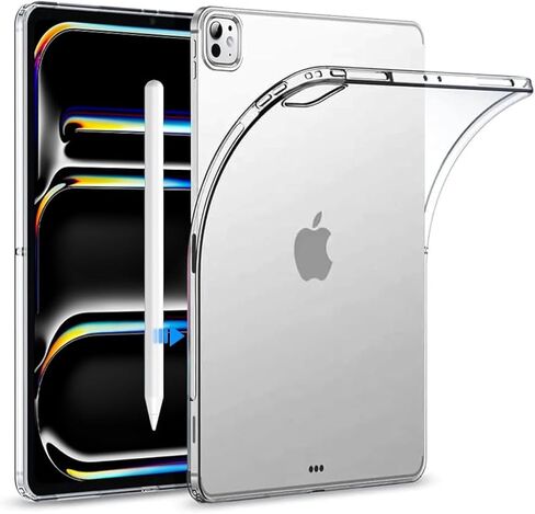 حافظة T Tersely الشفافة لجهاز iPad Pro مقاس 11 بوصة M4 (2024، الجيل الخامس)، غطاء ممتص للصدمات من مادة TPU مقاوم للصدمات Air Hybrid رفيع مناسب لجهاز Apple Pencil Pro/الشحن اللاسلكي الثاني in Kuwait