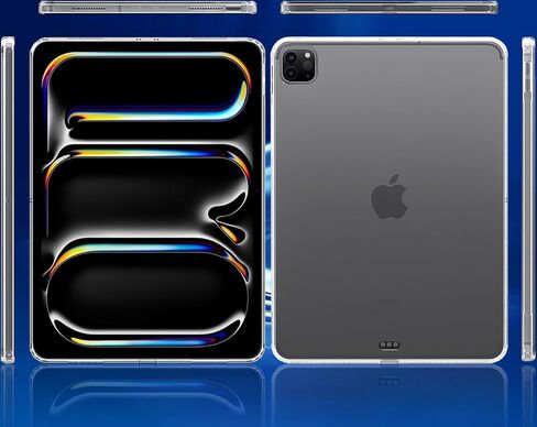 حافظة T Tersely الشفافة لجهاز iPad Pro مقاس 11 بوصة M4 (2024، الجيل الخامس)، غطاء ممتص للصدمات من مادة TPU مقاوم للصدمات Air Hybrid رفيع مناسب لجهاز Apple Pencil Pro/الشحن اللاسلكي الثاني in Kuwait