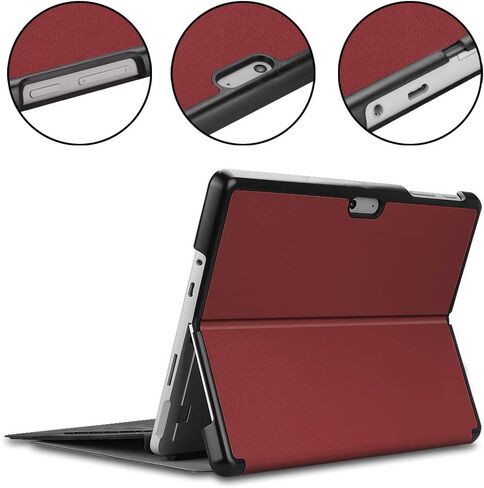 Gylint Case for Surface Go 4 2023 /Go 3 2021 /Go 2 2020 /Surface Go 2018, Slim Fit Leather Smart Case Cover with Pencel Holder for Microsoft Surface Go Black in Saudi Arabia