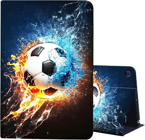 حافظة لجهاز iPad الجيل التاسع 2021، لجهاز iPad الجيل التاسع 2021/الجيل الثامن 2020/الجيل السابع 2019، غطاء حامل ذكي من جلد البولي يوريثان مع تنبيه/غفو تلقائي لجهاز Apple iPad 10.2 بوصة، كرة قدم in Kuwait