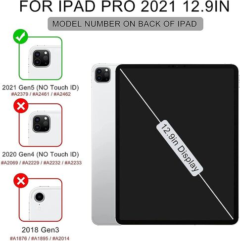 Soke for iPad Air 13 Inch 2024/ iPad Pro 12.9 2022 2021 Case 6th/5th Generation with Pencil Holder(NOT Support Pencil Charging), Soft TPU Bumper Protection, Translucent Frosted Back Cover, New Black in Saudi Arabia