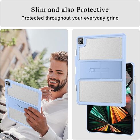 Soke for iPad Air 13 Inch 2024/ iPad Pro 12.9 2022 2021 Case 6th/5th Generation with Pencil Holder(NOT Support Pencil Charging), Soft TPU Bumper Protection, Translucent Frosted Back Cover, New Black in Saudi Arabia