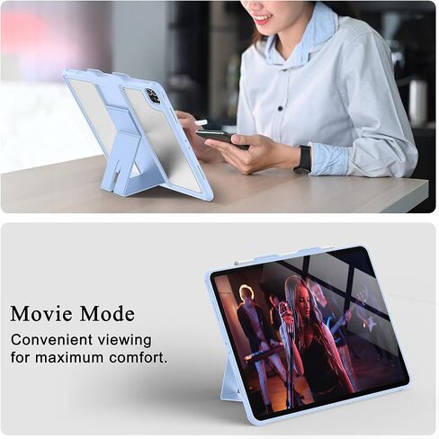 Soke for iPad Air 13 Inch 2024/ iPad Pro 12.9 2022 2021 Case 6th/5th Generation with Pencil Holder(NOT Support Pencil Charging), Soft TPU Bumper Protection, Translucent Frosted Back Cover, New Black in Saudi Arabia