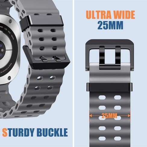 Adorve متوافق مع Samsung Galaxy Watch 7 Ultra Bands 47mm (2024)، سوار معصم متين للمحيط من السيليكون قابل للتنفس ومقاوم للماء لساعة Galaxy Watch Ultra Bands للرجال والنساء in Kuwait