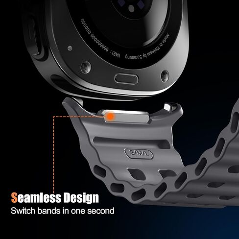 Adorve متوافق مع Samsung Galaxy Watch 7 Ultra Bands 47mm (2024)، سوار معصم متين للمحيط من السيليكون قابل للتنفس ومقاوم للماء لساعة Galaxy Watch Ultra Bands للرجال والنساء in Kuwait
