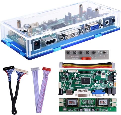 GeeekPi NT68676 Case Kit, HDMI+VGA+DVI+Audio Input LCD Controller Driver Board or HSD190MEN4 M170EN06 17" 19" 1280x1024 4CCFL 30Pins LCD Panel + Acrylic case Fit for Arcade1Up Monitor in Saudi Arabia