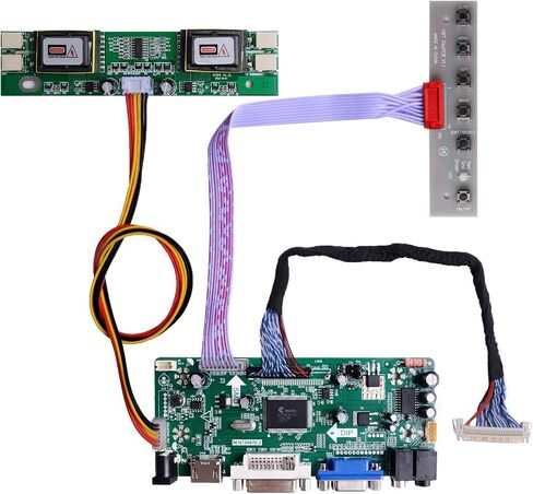 GeeekPi NT68676 Case Kit, HDMI+VGA+DVI+Audio Input LCD Controller Driver Board or HSD190MEN4 M170EN06 17" 19" 1280x1024 4CCFL 30Pins LCD Panel + Acrylic case Fit for Arcade1Up Monitor in Saudi Arabia