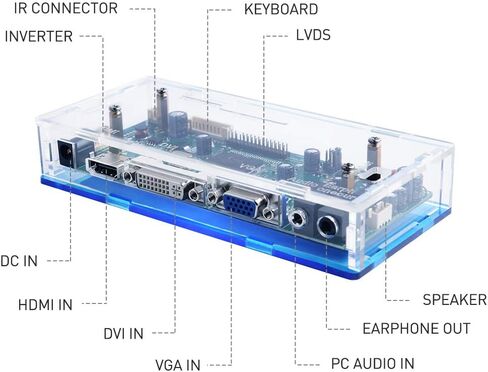 GeeekPi NT68676 Case Kit, HDMI+VGA+DVI+Audio Input LCD Controller Driver Board or HSD190MEN4 M170EN06 17" 19" 1280x1024 4CCFL 30Pins LCD Panel + Acrylic case Fit for Arcade1Up Monitor in Saudi Arabia