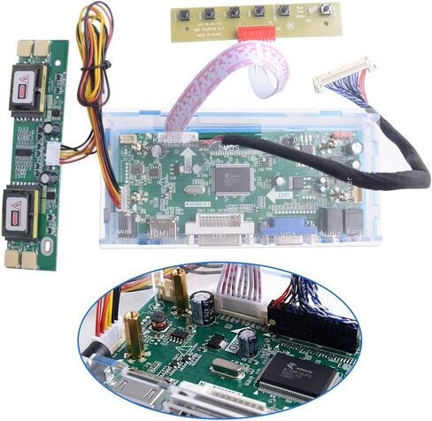 GeeekPi NT68676 Case Kit, HDMI+VGA+DVI+Audio Input LCD Controller Driver Board or HSD190MEN4 M170EN06 17" 19" 1280x1024 4CCFL 30Pins LCD Panel + Acrylic case Fit for Arcade1Up Monitor in Saudi Arabia
