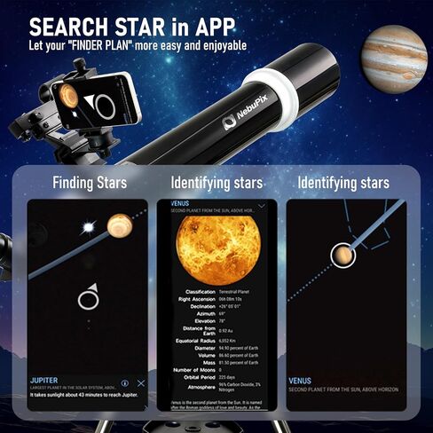Telescope,91mm Aperture 700mm FL w/Star-Finding System, Telescope for Adults high Powered, with All Metal AZ Mount/Phone Adapter/Remote,for Beginners in Saudi Arabia