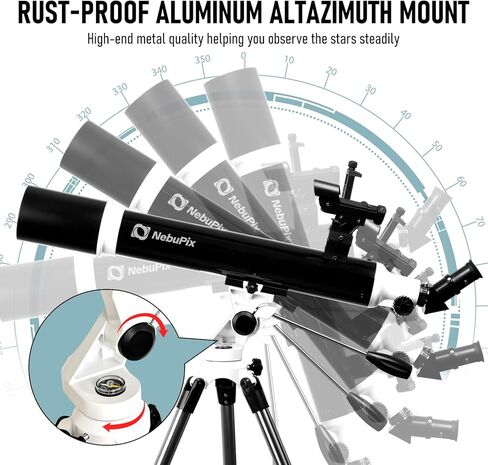 Telescope,91mm Aperture 700mm FL w/Star-Finding System, Telescope for Adults high Powered, with All Metal AZ Mount/Phone Adapter/Remote,for Beginners in Saudi Arabia