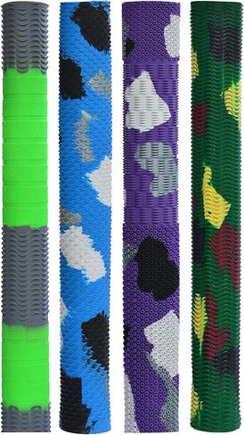 مقابض الخفافيش الفاخرة من سبورت أكسيس - مقابض لمضارب الكريكيت والكرة اللينة والبيسبول والمضارب - مقابض مطاطية ممتازة لامتصاص الصدمات - أشرطة قبضة مريحة - عبوة من 4 قطع in Kuwait