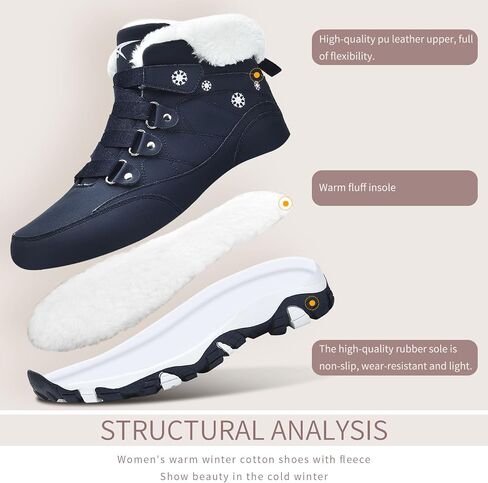 ASHION Womens Snow Boots Warm Fur Lined Winter Boots Comfortable Ankle Booties Outdoor Hiking Boots for Women in Saudi Arabia