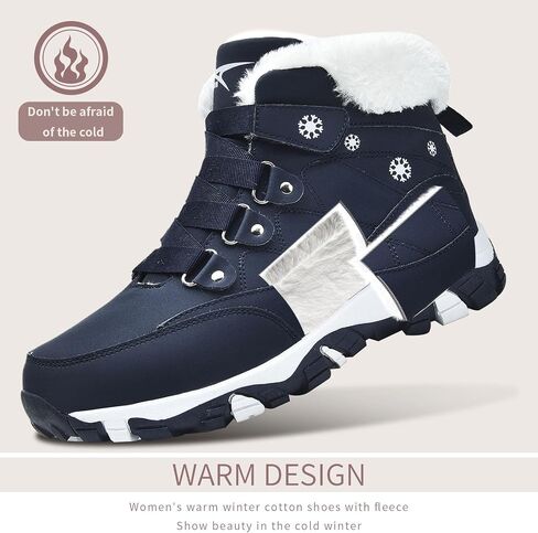 ASHION Womens Snow Boots Warm Fur Lined Winter Boots Comfortable Ankle Booties Outdoor Hiking Boots for Women in Saudi Arabia
