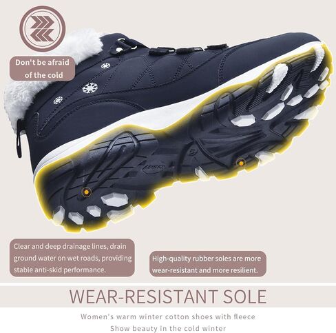 ASHION Womens Snow Boots Warm Fur Lined Winter Boots Comfortable Ankle Booties Outdoor Hiking Boots for Women in Saudi Arabia
