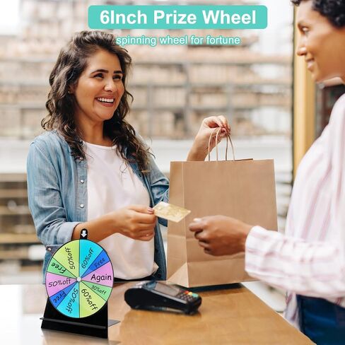 Spinning Prize Wheel-6Inch Dry Erase Spinning Wheel for Prizes with Stand, Tabletop Roulette Spinner for Carnival, Trade Show, Win Fortune Spin Games in Saudi Arabia