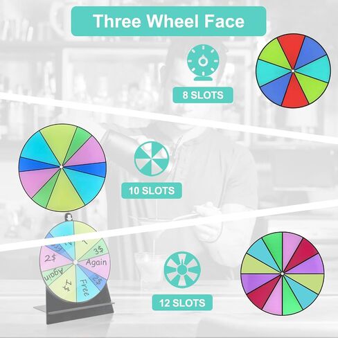 Spinning Prize Wheel-6Inch Dry Erase Spinning Wheel for Prizes with Stand, Tabletop Roulette Spinner for Carnival, Trade Show, Win Fortune Spin Games in Saudi Arabia