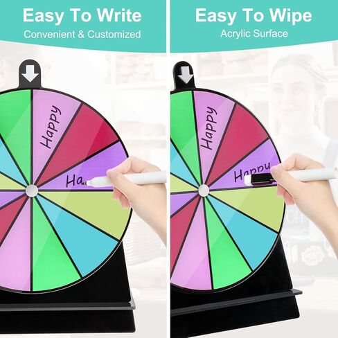 Spinning Prize Wheel-6Inch Dry Erase Spinning Wheel for Prizes with Stand, Tabletop Roulette Spinner for Carnival, Trade Show, Win Fortune Spin Games in Saudi Arabia