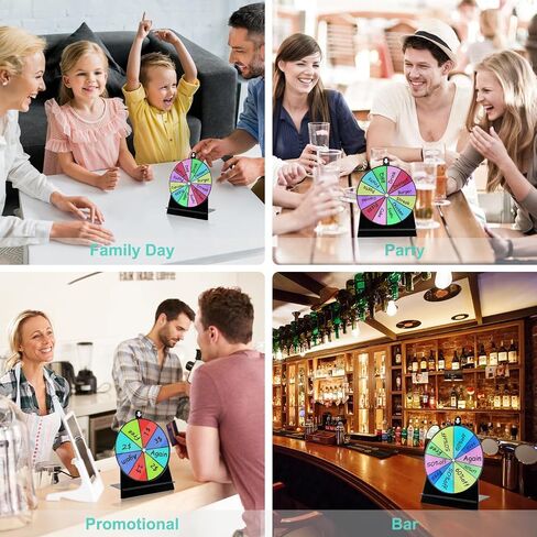 Spinning Prize Wheel-6Inch Dry Erase Spinning Wheel for Prizes with Stand, Tabletop Roulette Spinner for Carnival, Trade Show, Win Fortune Spin Games in Saudi Arabia
