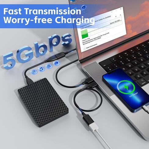 USB Extender Cord 10FT(3 Pack), USB 3.0 Extension Cable, USB A Male to Female, Compatible for USB Flash Drive, Hard Drive, Card Reader, Webcam, Printer, Keyboard, Mouse, Playstation, Xbox, VR Headset in Saudi Arabia