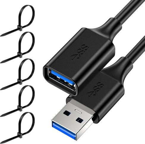 USB Extender Cord 10FT(3 Pack), USB 3.0 Extension Cable, USB A Male to Female, Compatible for USB Flash Drive, Hard Drive, Card Reader, Webcam, Printer, Keyboard, Mouse, Playstation, Xbox, VR Headset in Saudi Arabia