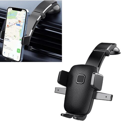 Pack-1 Car Cell Phone Holder, 360 Degrees Long Arm Dashboard Windshield Car Phone Holder, Universal Anti-Shake Smartphone Holder with Strong Suction Cup, for Most Smartphones (Black #ML-190) in Saudi Arabia
