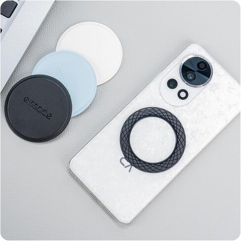 Slim Flat Stick-on Magnetic Wall Sticker for Phones, Compatible with Magnetic Phones iPhone 12/13/14, and Universal with Snap Phone Sticke (Blue) in Saudi Arabia