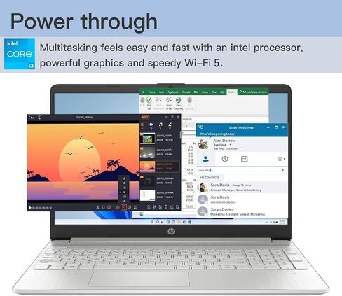 HP 2024 Newest Business Laptop, 15.6" HD Touchscreen, i3-1215U, 32GB RAM, 1TB SSD, lntel UHD Graphics, Bluetooth, Wi-Fi 5, Windows 11 Pro, with Laptop Stand in Saudi Arabia