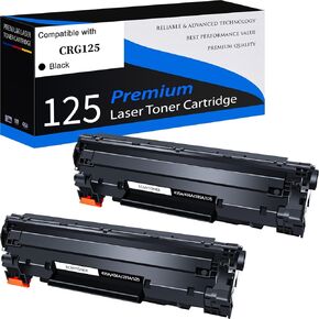 125 CRG125 Compatible Toner Cartridge Replacement for Canon 125 Black Toner Cartridge Work for ImageClass LBP6000 LBP6030w MF3010 Printer - Black, 2 Pack