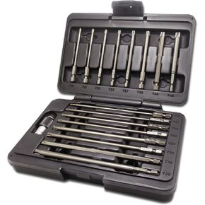 VIM Tools PDIP100 Power Drive TORX Plus Bit Set, IP10 thru IP45, 17 piece Set, 8pc 3.5"LongL, 8pc 6" Long, with PD Bit Holder
