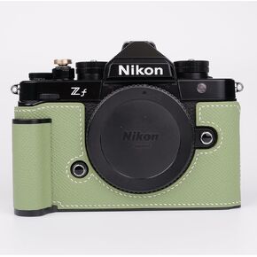【UC Handmade】 Handmade Genuine Leather Camera Half Case for Nikon ZF/Nikon ZF Camera Case - Top Layer Cowhide Body + Hand Sewn Saddle Stitch + Metal Base Plate (Dark Brown)