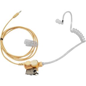 Listen only Earpiece Surveillance Headset for 3.5mm Pin Two-Way Radios Walkie-Talkies Transceivers Speakers - Beige