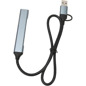 Aluminium Alloy 4 Ports USB 3.0 Type C Hub Docking Station for Desktop Laptop, with Fast for Win XP, Vista, Win7 8, OS X Laptop