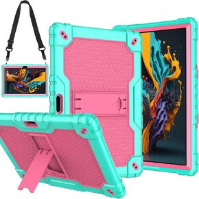 for Vankyo MatrixPad S10 Tablet Case YQSAVIOR CUPEISI Coopers YQ10S VIVIMAGE A10 A38 ZZB zb10 zb01 Aoyodkg A38 BYANDBY BYYQ10S 10.1" Case Built in Kickstand Shoulder Strap Shell (Red+Black)