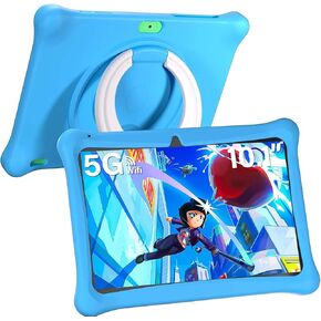 تابلت للأطفال، تابلت للأطفال مقاس 10 بوصات، ذاكرة وصول عشوائي 2 جيجابايت وذاكرة تخزين داخلية 32 جيجابايت، نظام تشغيل Android 12 مع حافظة، iWawa مثبت مسبقًا، تطبيق مراقبة الوالدين، واي فاي، كاميرا مزدوجة، ألعاب تعليمية (أزرق) in Kuwait