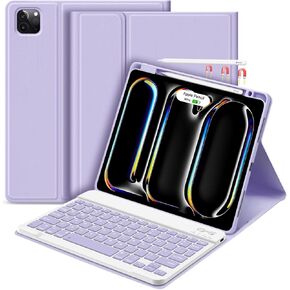 GOKOCO for iPad Pro 11 inch M4 2024 Case with Keyboard-Keyboard Case for iPad Pro 11" 2024 with Pencil Holder,Wireless Detachable Keyboard,Auto Sleep/Wake Function-Pink